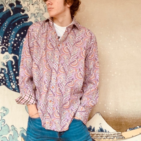 Thomas Dean Other - Thomas Dean pink tone paisley shirt Large